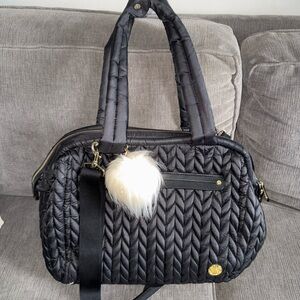 Happ Black Quilted Paige Carryall Diaper Bag